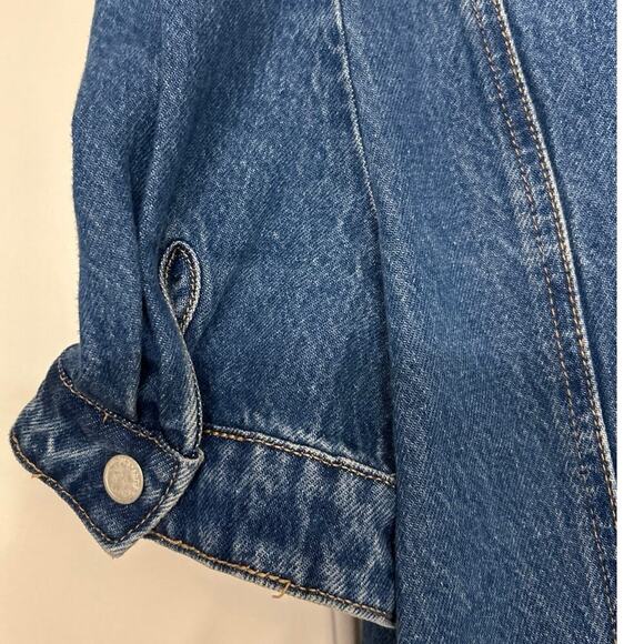 BLANK NYC NWT Walk In The Park Denim Puff Sleeve Mini Dress Size Large - Picture 7 of 13